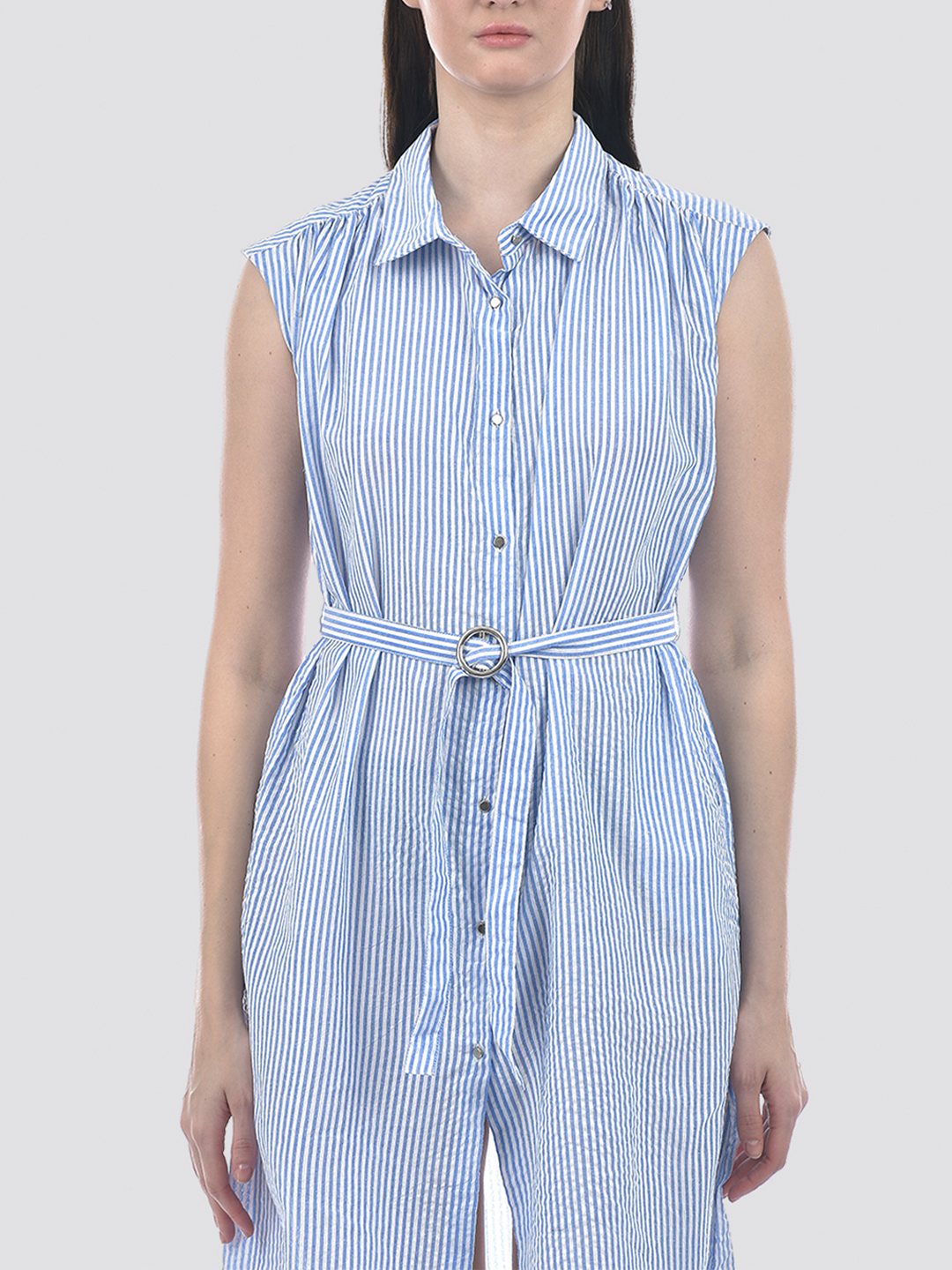 Numero Uno Women Stripes Blue Dress